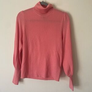 J. Crew Pink Cowl Neck Sweater with Ribbed Collar